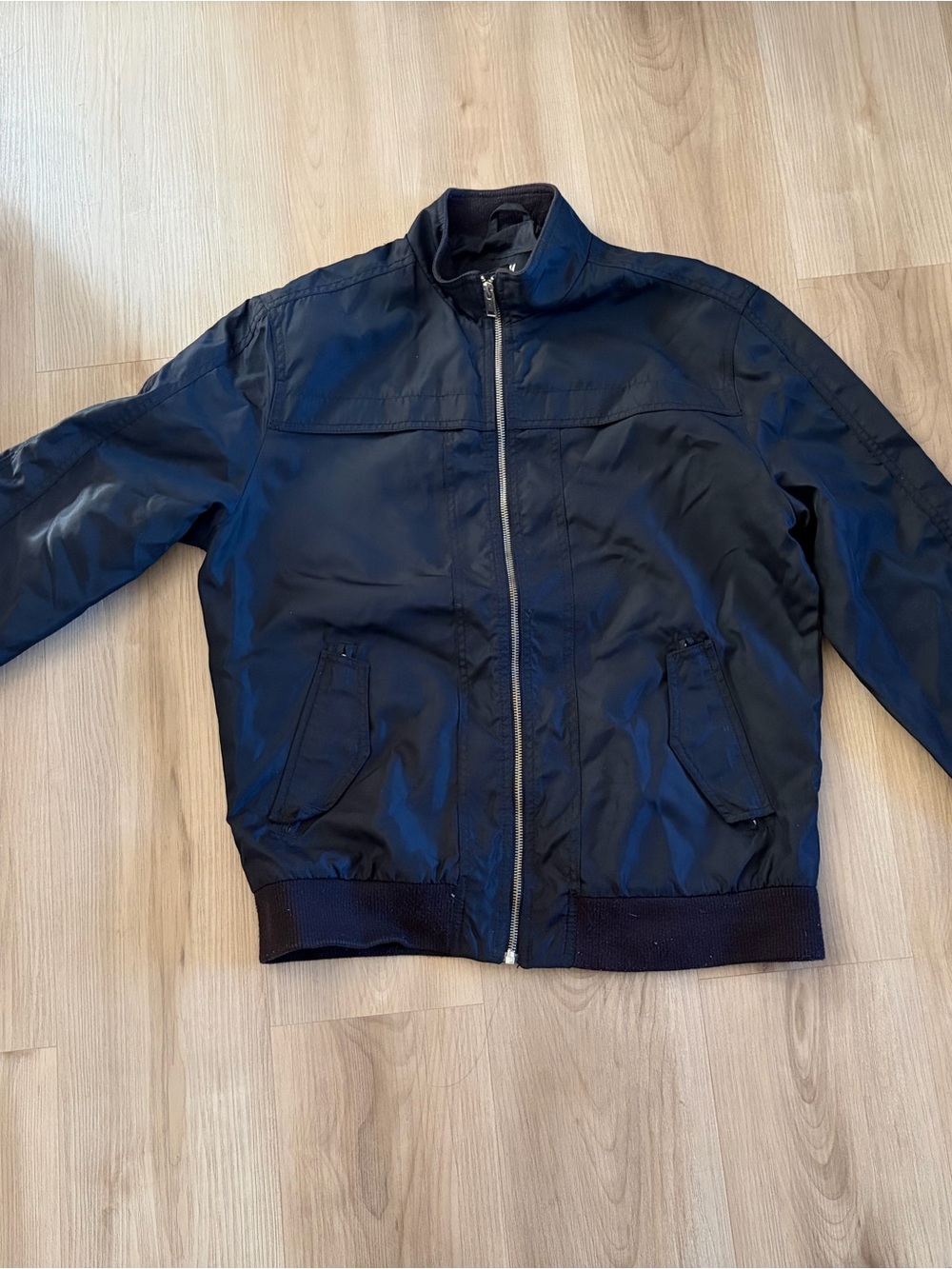 H&M Dark Navy Bomber Jacket with Zip